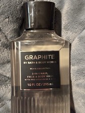 Bath Body Works Men's Graphite 3-in-1 Hair and Body Wash Gel Shampoo, 10 oz