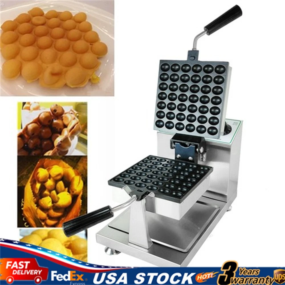 Commercial Waffle Maker Machine Stainless Electric Bubble Egg Cake Maker New