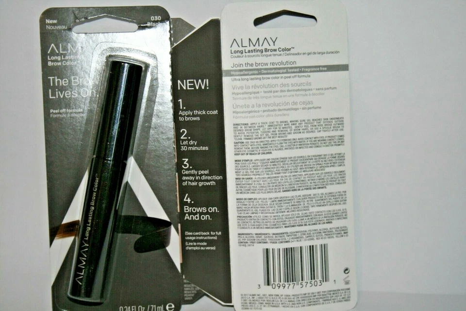 lot of 2  Almay The Brow Lives On 030 Black Brown Peel Off Long Last Color - Image 2 of 2