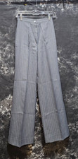Bobbie Brooks - Vintage Gray Pinstripe Polyester Bell Bottom Pants - size 6