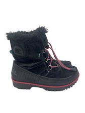 Sorel NY2417-010 Black Rubber Suede Leather Lace Ankle Snow Boots Youth Size 5