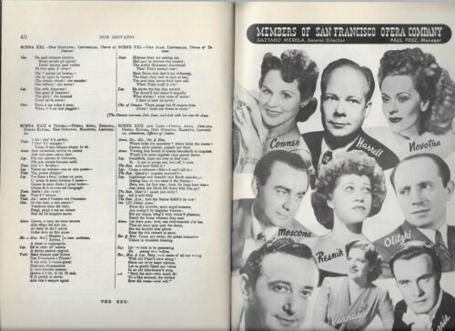 SAN FRANCISCO OPERA HOUSE VINTAGE DON GIOVANNI GRAND OPERA LIBRETTO PROGRAM - Picture 4 of 4