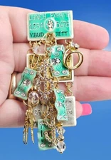 Lunch At The Ritz I'LL BUY BRUNCH Earring (One Single) Vtg 90s Credit Cards RARE