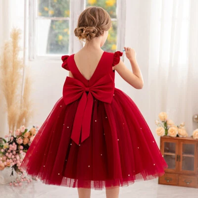 Kinder Prinzessin Mädchen Abendkleid Blumenmädchen Tüll Hochzeit Party Festkleid - Bild 1 von 4