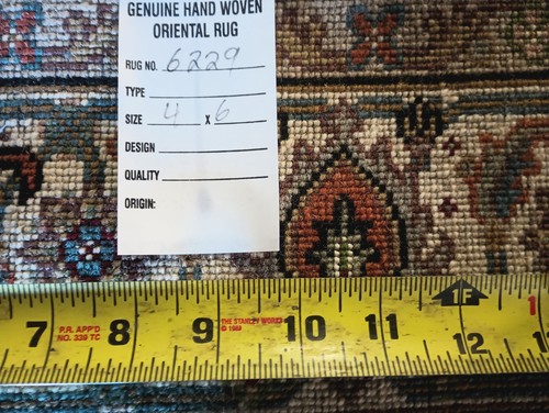 4x6' New Quality rug Wool and Silk Mahii Fish Bijaar Herati Pattern #F-6229 - Picture 8 of 8