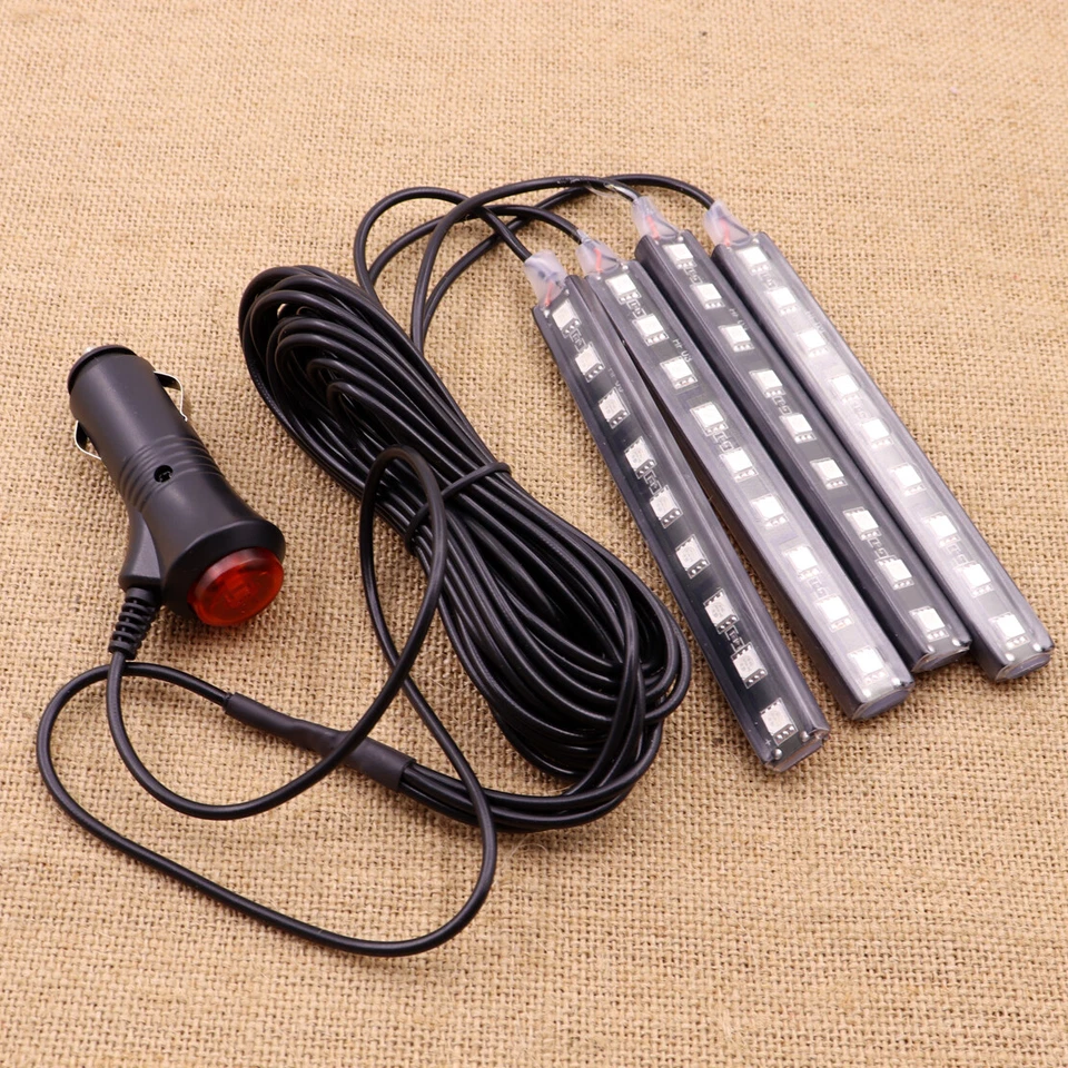 New Red 9 LED Charge Car Interior Accessories Foot Car Decorative Light Lamps Foto 2 de 4