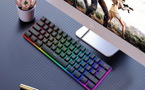 Snpurdiri 60% Wired Keyboard Gaming RGB Backlit Ultra-Compact Waterproof 61 keys - Bild 4 von 6