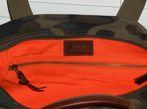 POLO RALPH LAUREN Cotton Canvas Camo Tiger Patch Military Duffle Bag, Duffel NWT - Picture 19 of 23