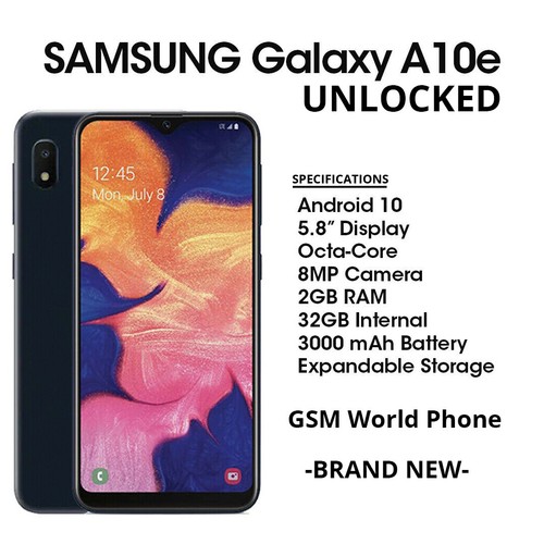 Samsung Galaxy A10e 32GB - Black Unlocked T-Mobile Metro Verizon Smartphone T33