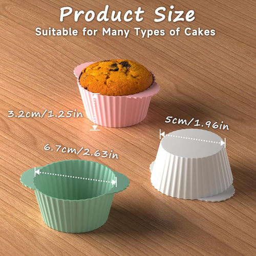 12 Pezzi Stampi per Muffin in Silicone Pirottini in Silicone per Friggitrice Ad - Foto 6 di 12