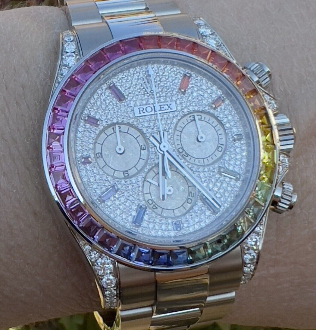Rolex 116520 Daytona Rainbow 116599RBOW Bezel Pave Diamond Rolex 116520 Daytona Rainbow 116599RBOW Bezel Pave Diamond