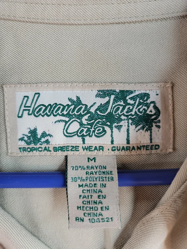 Camisa Havana Jacks Tropical Manga Corta Botón Rayón Para Hombre Mediana Foto 2 de 4