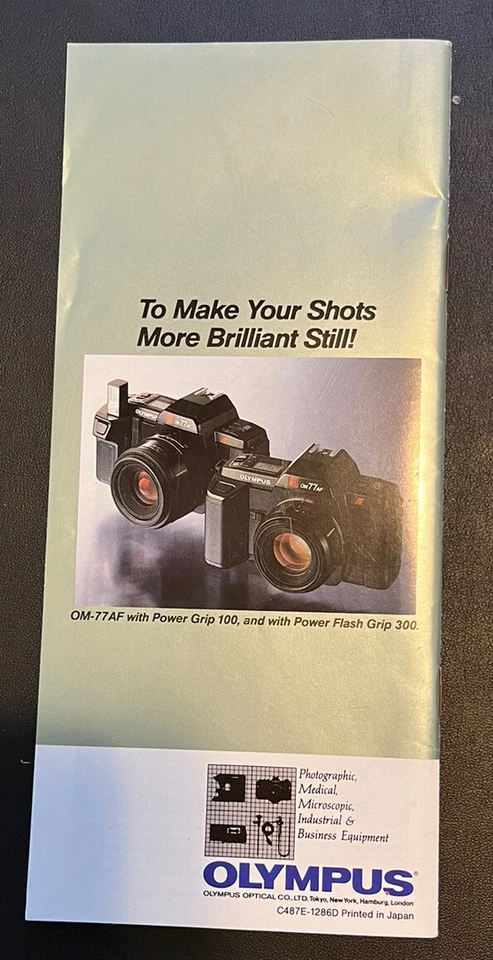 OLYMPUS OM 77AF SLR BRILLIANT AUTO FOCUS OPERATING Camera Instruction Guide - Image 4 of 4