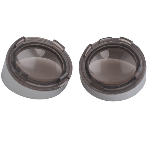 2X Turn Signal Light Lens Cover Chrome Bezels Visor For Harley Davidson Softail - Picture 10 of 12