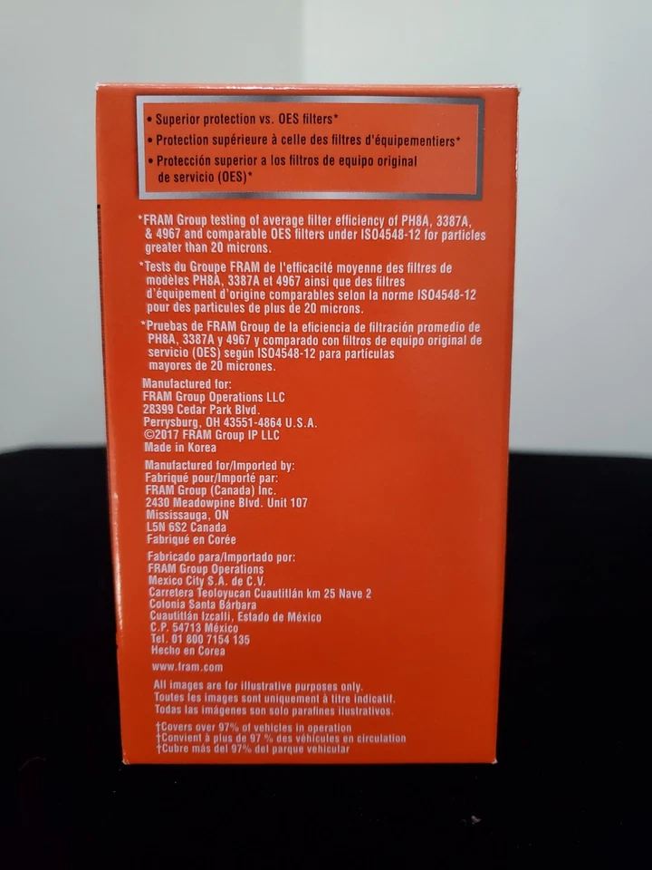 One Fram CH9999 Oil Filter for Kia Amanti Hyundai Azera Full Flow Filters  - Image 2 of 4