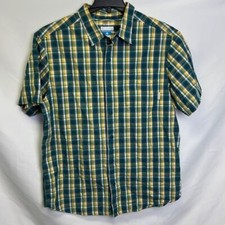 Columbia Omni Shade Protection Short Sleeve Button Down Shirt Mens Size Large