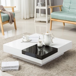 Modern High Gloss Black White Coffee Table With Removeable Tray Image Is Loading Modern High Gloss Black Amp White Coffee Table