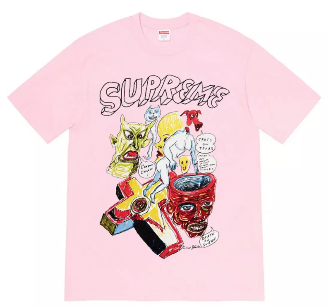 込み Supreme Daniel Johnston TEE ピンク LTシャツ/カットソー(半袖/袖なし)