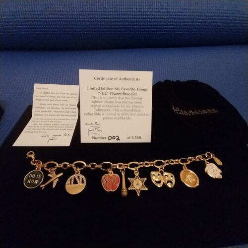 Joan Rivers Limited Edition MY FAVORITE THINGS 9 Charm Gold Tone Bracelet 7.5" - Picture 2 of 3