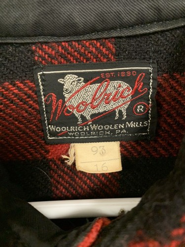 Ancienne flanelle boutonnée à carreaux Woolrich Buffle taille 16 grande années 1940/50 - Photo 6/8