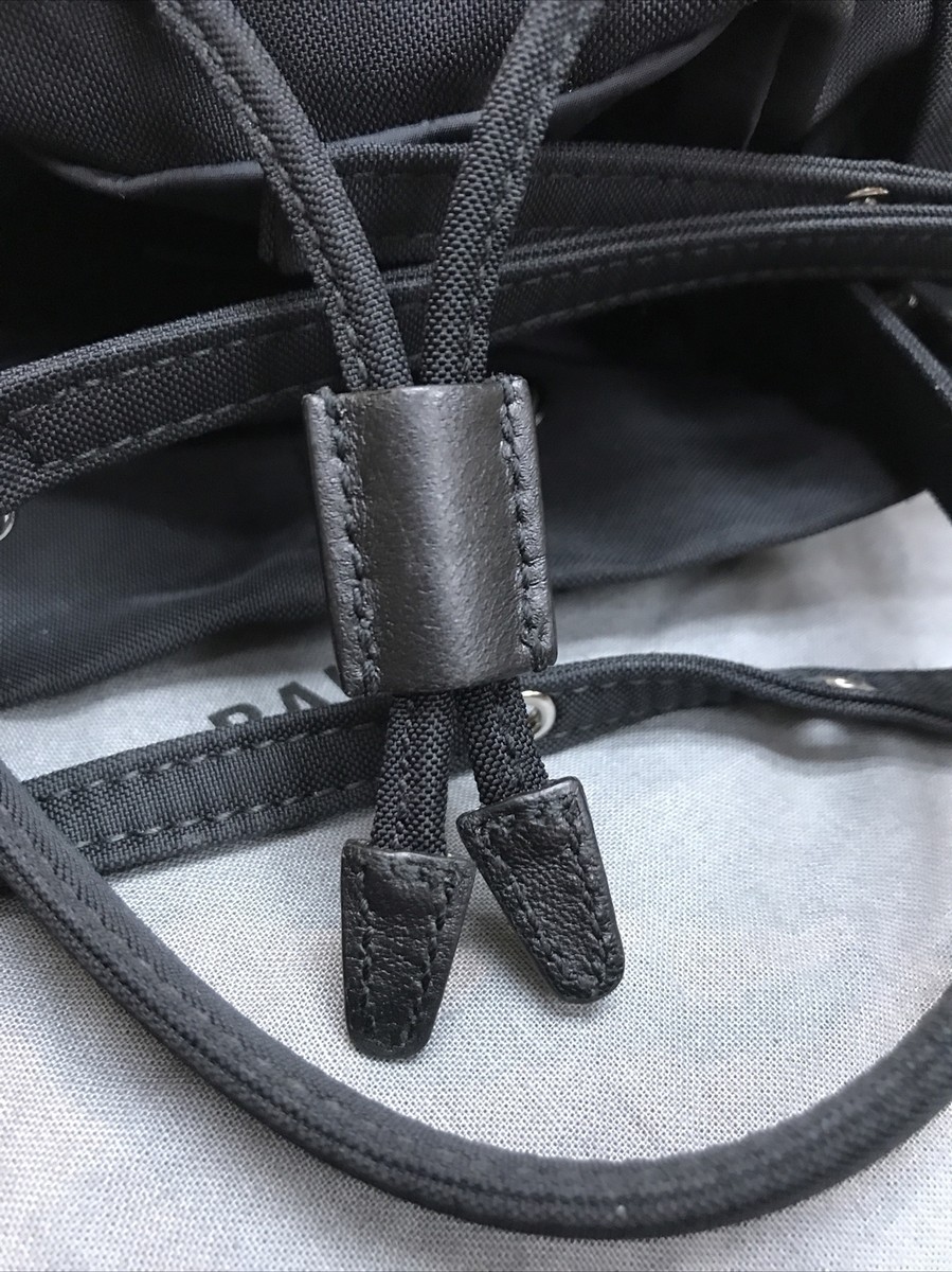 Balenciaga Wheel Logo Black Nylon Extra Small Drawstring