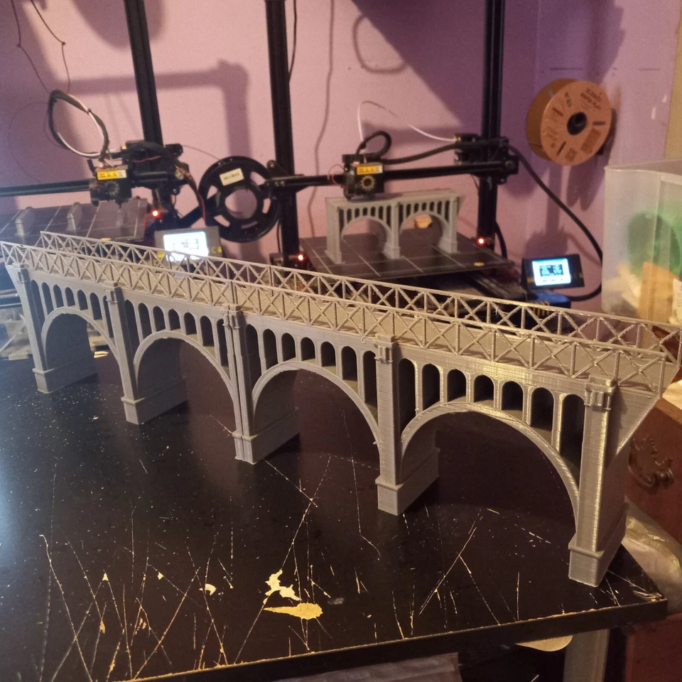 HO Scale Bridge 24-Inch long Viaduct Bridge 3- Inch tall Two Section Bridge - Image 2 of 4