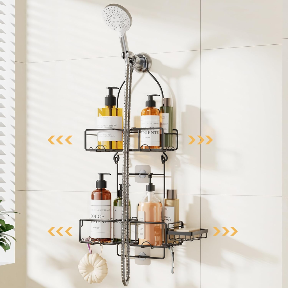 Shower Caddy Hanging Adjustable over the Shower Head Organizer Rustproof Bathroo