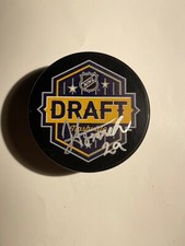Calgary Flames SAMUEL HONZEK Signed 2023 NHL Draft Hockey Puck