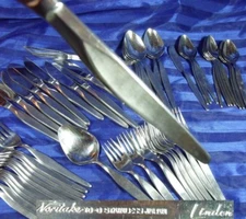 QTY+   3 TABLE KNIFE KNIVES 18-8 NORITAKE LINDEN STAINLESS STEEL