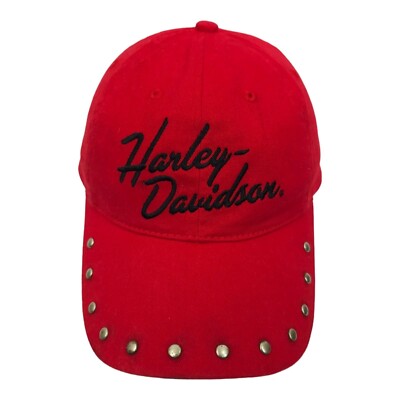 Vintage Harley-Davidson Red Dad Hat Adjustable Baseball Cap Biker Americana Harley Davidson Motorcycles Hat Strapback Maroon Biker  main image 3