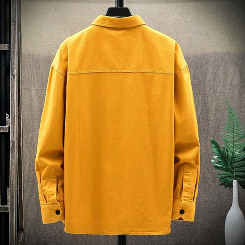 Men Long-Sleeved Jacket Solid Color Cotton Simple Shirt Casual Fit Tops Shirt - Bild 10 von 31