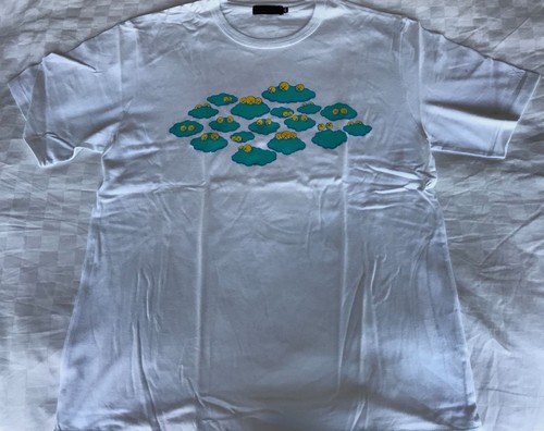 KAWS ORIGINAL FAKE T-Shirt Größe 4: XL erstaunlich weiß/grün Kaws Wolken! Selten!! - Bild 4 von 6