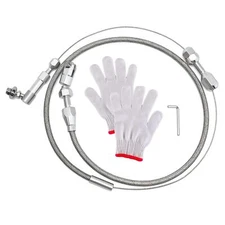 24-inch Universal Braided Stainless Steel Throttle Cable Kit Aluminum Fitting