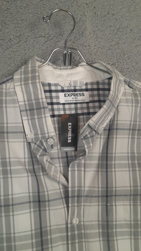 Bottone a quadri espresso nuovo con etichette taglia XL bianco nero - Foto 2 di 11