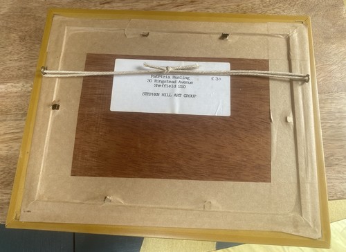 Quadro Vintage Acquerello Floreale Astratto Cornice Firmato 9,5” per 7,5” Paese - Foto 9 di 14