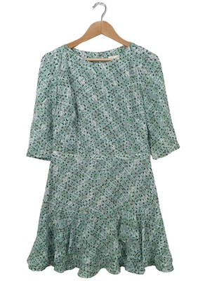 REISS Robe à volants Dames Robe T EU 40 vert-blanc-noir style décontracté - Photo 1/4