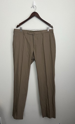 Incotex Milano Fit Men's Khaki Dress Pants 38 Classic Tailored Italian Trousers