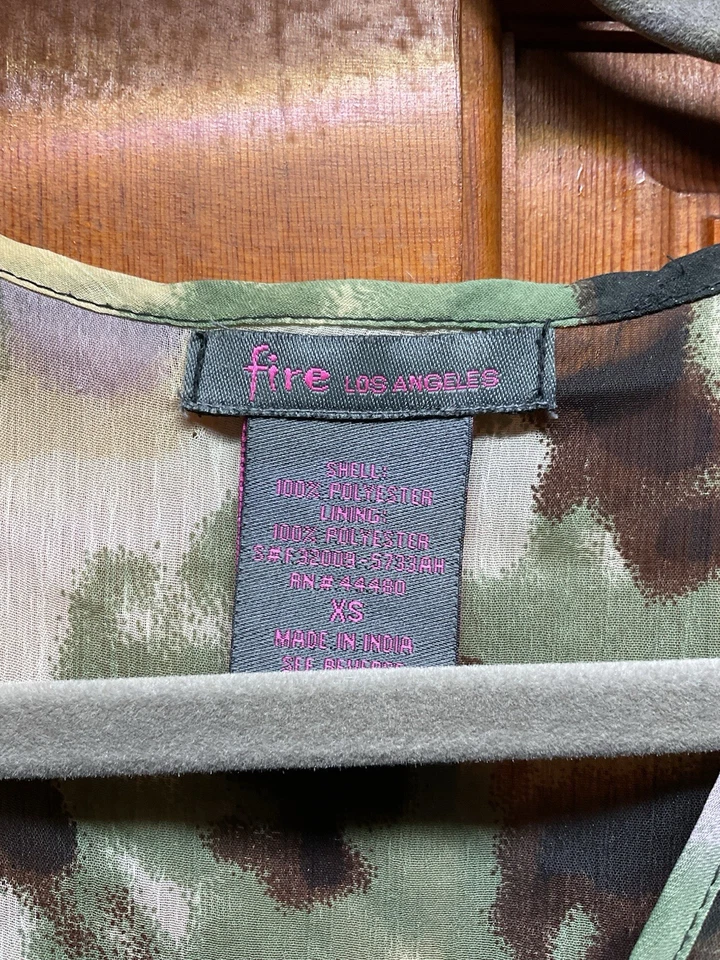 Maxi Vestido Fire Los Angeles Pincel Estampado Abstracto XS Juniors Foto 3 de 4