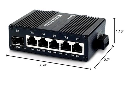 Mini 5-Port Gigabit Ethernet Unmanaged PoE Switch w/ 4 x PoE SFP Slot 3af/at@30w - Picture 2 of 8