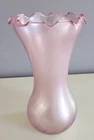Vintage Frosted Pink Depression Glass Vase Swirled Fluted Top 7 in  Excellent!