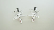2 extra small silver butterfly metal alligator hair clip for fine thin hair