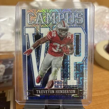 2022 Leaf Pro Set Draft - Metal Campus Vip Treveyon Henderson #VIP-TH1 Blue Mojo