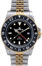LORENZ TRAVEL-24  GMT Quarzo 090001II<br />Orologio Uomo Acciaio Bicolore 39 mm 