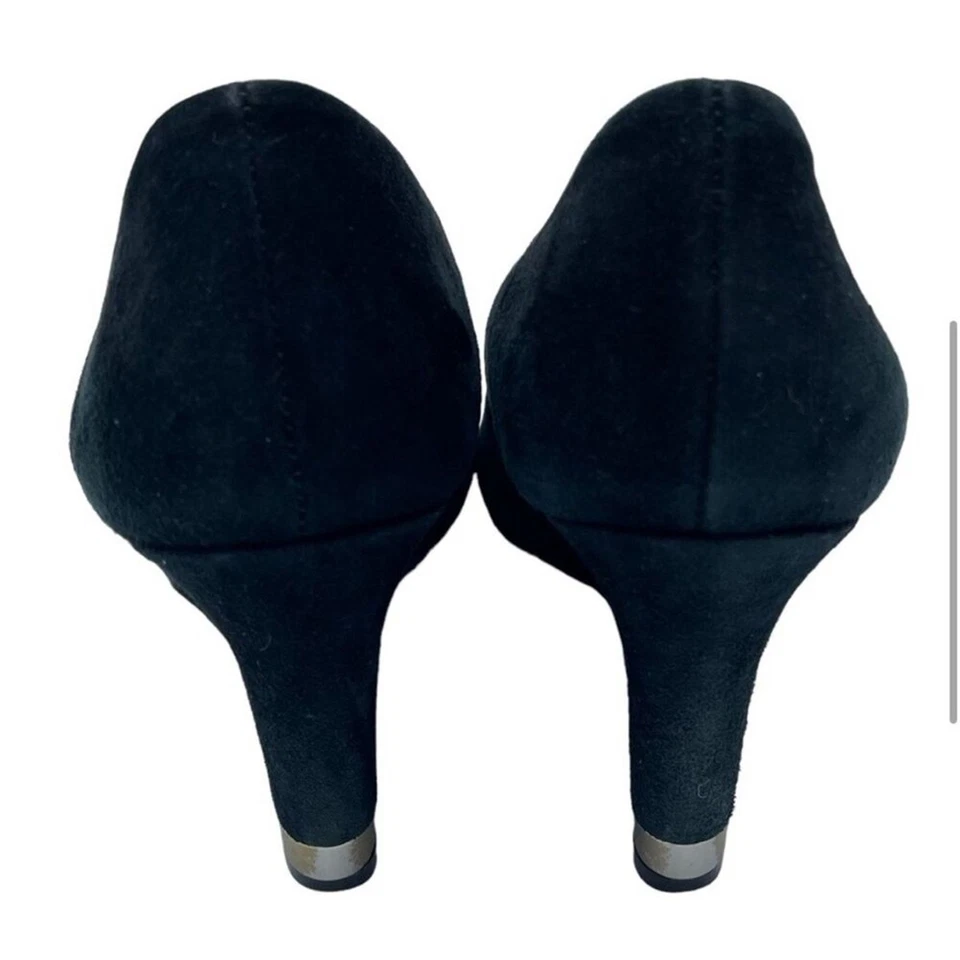 Tacones de cuña Tory Burch Astoria de gamuza negra talla 7,5 Foto 3 de 4