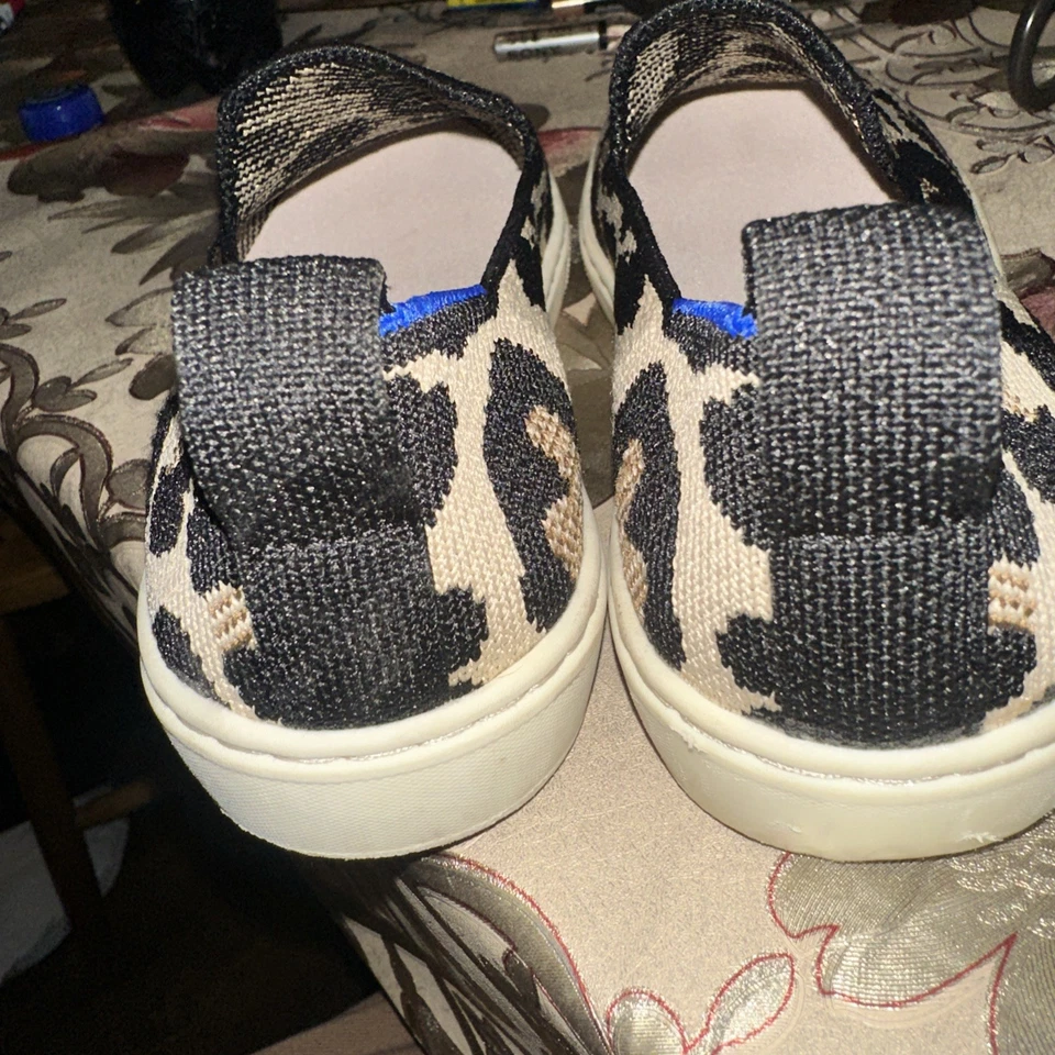 Rothy's "The Sneakers" Shoes Loafers Youth Kids Size 13 cheetah  Slip On Flat - Image 3 of 4