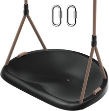 Black Rope Swing Seat Adults  Toddler,Heavy Duty Tree Swing W/ Ergonomic