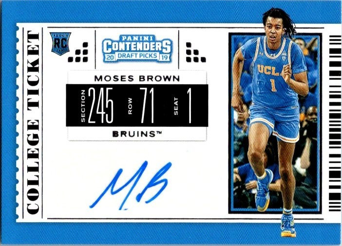 2019 Contenders Draft Picks #113 Moses Brown Auto RC Rookie Card UCLA Bruins