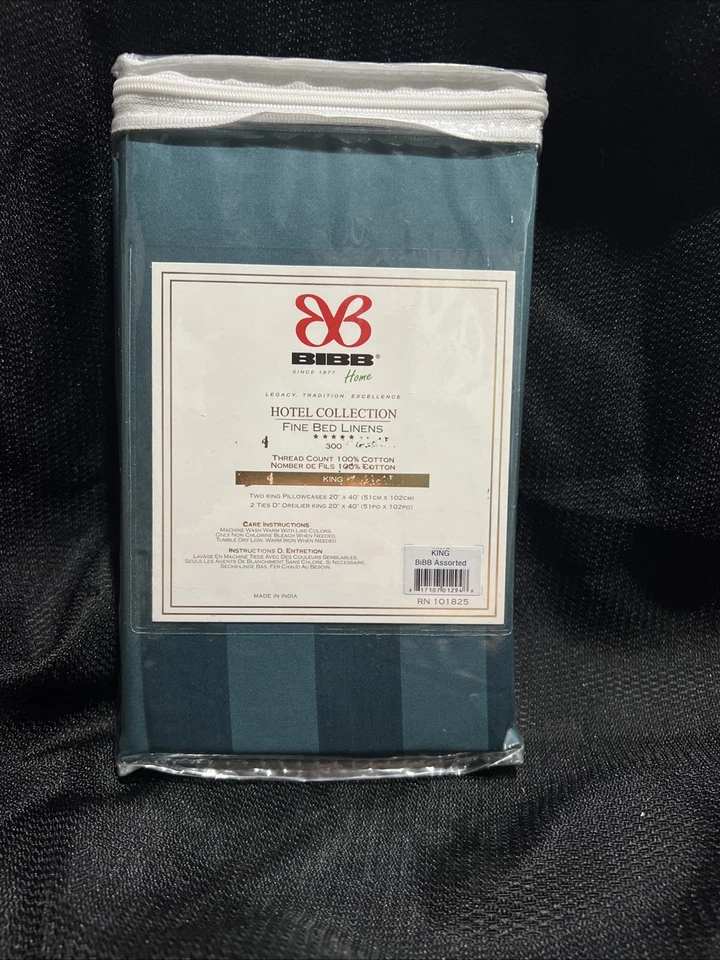 Fundas de almohada BIBB Hotel Collection 100 % algodón King 300 unidades verde azulado profundo de lujo Foto 3 de 3