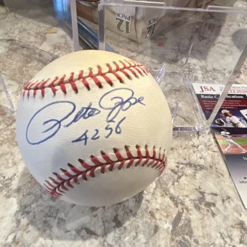 Pete Rose signed National League baseball JSA authenticated inscribed 4256
