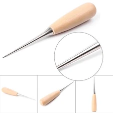 Wood + Metal Handle Leather Craft Stitching Awl Sewing Professional Tools